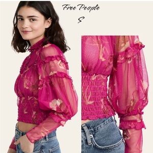 NWT FREE PEOPLE Time For Shine Blouse Size S